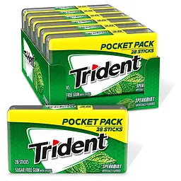 Жуйки Trident Spearmint Sugar Free Gum 28 Pieces - мініатюра 3