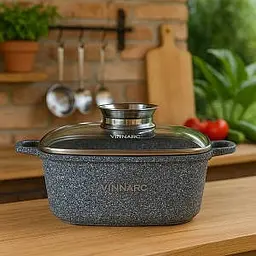 Каструля Vinnarc квадратна 22 см 3.5 л попелясто-сірий (GR-1222CE) - мініатюра 5