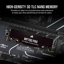 Накопичувач SSD Corsair m.2 NVMe 4TB MP700 PRO PCIe Gen.5 x4 (CSSD-F4000GBMP700PNH) - мініатюра 8