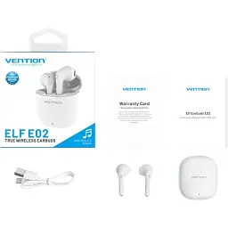 Навушники TWS Vention Elf Earbuds E02 White - мініатюра 5