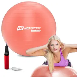 Фітбол Hop-Sport 55см рожевий + насос 2020 - мініатюра 3
