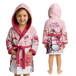 Халат дитячий з плюшевого велюру Pink Snowman 31758 122-128 см