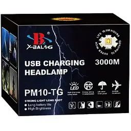 Ліхтар налобний Bailong SY-8101-TG акумуляторний світлодіодний зарядка від Type-C Bailong Чорний - мініатюра 4