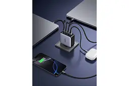 Зарядний пристрій Ugreen 200W GaN Nexode X764 4 порта 1U+3C (UGR-35539) EU вилка сірий - мініатюра 4