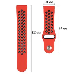 Спортивний ремінець Primo Perfor Sport годинника для Samsung Galaxy Watch 3 41 мм (SM-R850) Red Black - мініатюра 5