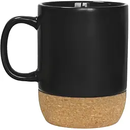 Чашка керамічна МВМ My Home з підставкою, 320 мл, чорна (KP-14 BLACK)