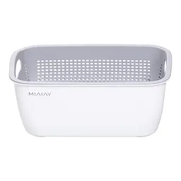 Кошик для миття овочів та фруктів Yiwu пластиковий 29х5х21х11 см білий HP-45-6W