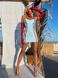 Рольовий костюм стюардеси “Приголомшлива Жанна” XL (сукня, хустка, пілотка)