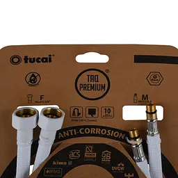 Шланг для змішувача Tucai TAQ Premium Grif М10x1/2″ 0,4м. Антикор. AСB пара (Білий Мат) 209966 - мініатюра 2