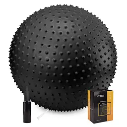 М'яч для фітнесу (фітбол) Cornix 65 см масажний Anti-Burst Black XR-0482