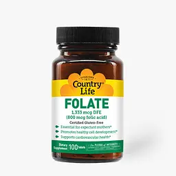 Вітаміни та мінерали Country Life Folic Acid, 100 таблеток