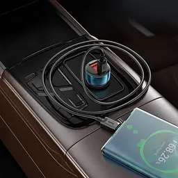 Автомобільний зарядний пристрій Hoco Z50 PD 30W QC3.0 (1 Type-C 1USB 3A 48W) - мініатюра 3