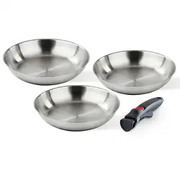 Набір сковорідок Barazzoni INOX FACILE 20-24-28 см 4 предмети сріблястий 2799049900