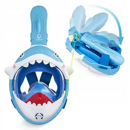 Маска для снорклінгу TSUNAMI Shark повнолицьова, дитяча Sky Blue (P-5907739318237) - мініатюра 9