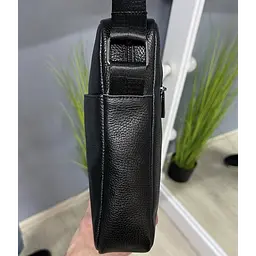 Сумка чоловіча чорна шкіряна Handycover S245 через плече - мініатюра 9