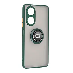 Чехол с кольцом-держателем для Samsung Galaxy S23 FE 5G (SM-S711), Frosted Matte Ring, зеленый, защитная панель с матовой задней стенкой, противоударный чехол с защитой всего корпуса, TPU + поликарбонат (PC), с защитой камеры