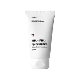 Маска для обличчя Sane AHA + PHA + Spirulina 5% Face Mask Проти токсинів з AHA + PHA + Cпіруліна 5% 75 мл (4820266830182) - мініатюра 1