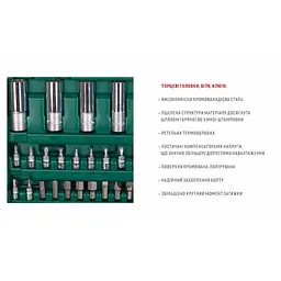 Набір торцевих головок Hans 1/4DR4-14 мм та 1/2DR10-32 мм 108 предметів (TK-108 R2) - мініатюра 6