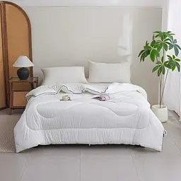 Ковдра євро стьобана зимова з еко-пуху Colorful Home 21967 200х200 см біла