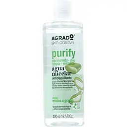 Вода міцелярна Agrado Purify Micellar Makeup Remover Water для зняття макіяжу з алое вера 400 мл