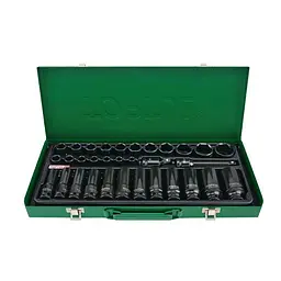 Комплект торцевих головок ударних 1/2" 8-32мм 32од. короткі+довгі Toptul hoz0007639