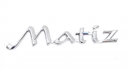 Емблема напис MATIZ Хром 73х35 мм Пластик на скотчі (Завод)