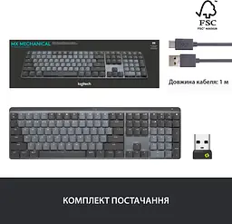 Клавіатура Logitech MX Mechanical Wireless Illuminated Performance Graphite Clicky (920-010759) [81158] - мініатюра 10