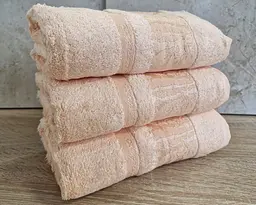 Набір турецьких бамбукових махрових рушників Zeron 3 штуки 50х90 Bamboo Juicy Peach - мініатюра 2