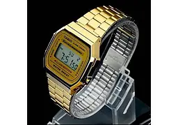 Сталеві наручний годинник унісекс Casio оригінал Японія Collection A168WG-9EF зі сталевим браслетом - мініатюра 2