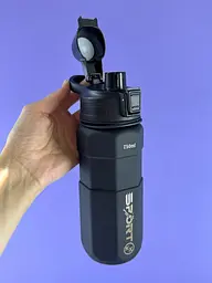 Пляшка поїлка для спорту матова чорна R100073-S - мініатюра 2