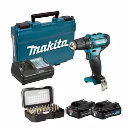Шурупокрут акумуляторний Makita DF333DWAE з набором біт Makita D-30667 (30 Нм, 0.8-10 мм, CXT)