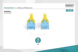 Патч-корд Assmann CAT 5e U-UTP, ПВХ AWG 26/7, 0,5 м DK-1512-005/Y Yellow - мініатюра 2