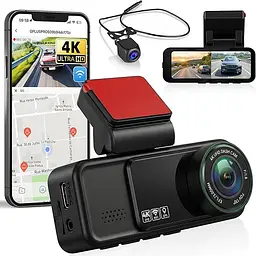 Автомобільний відеореєстратор SIXWIN 4K+2K з GPS, ADAS і двома камерами