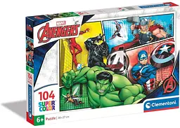Пазл Clementoni SuperСolor: Месники в дії, Marvel (SuperСolor - Marvel The Avengers Puzzle - 104 pcs.), 104 ел. (27284)