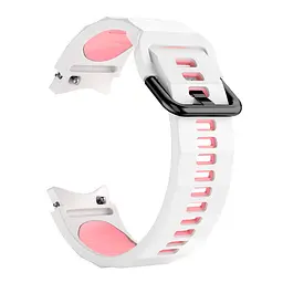 Браслет Ribbed для Samsung Galaxy Watch 5 - біло-рожевий ширина кріплення 20мм силікон Watchbands (W11-3WB99249934) - мініатюра 2