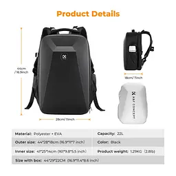 Фоторюкзак K&F Concept, 22L, Чорний (KF13.134) - мініатюра 7