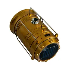 Лампа ліхтар туристичний золотистий JH-5800T кемпінговий ліхтар із сонячною панеллю - мініатюра 4