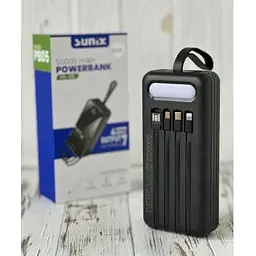 Зовнішній акумулятор Sunix PB-05 50000 mah із захищеною лампою чорний - мініатюра 4