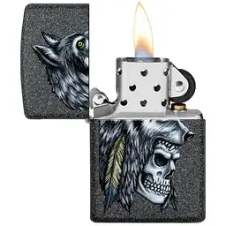 Запальничка Zippo Wolf Skull Feather Design - мініатюра 2