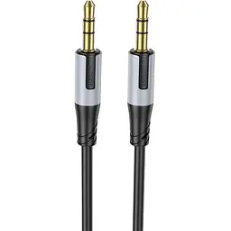 Кабель - адаптер Borofone BL19 - аудіо шнур перехідник Mini Jack 3.5 мм 1 м чорний - мініатюра 2