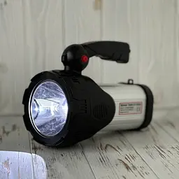 Ліхтар прожектор акумуляторний світлодіодний 10W та 28 LED бічний лампою світильником 6000 mAh Silver Toss ST-6688B сріблястий - мініатюра 4