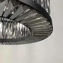 Люстра чорна з графітовими пластинами Ø 80 см | Арт. MJ 160-800 BK | Line F - мініатюра 2