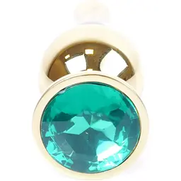 Анальна пробка Boss Of Toys Boss Series - Jewellery Gold Butt Plug Green, BS6400069, Золотий / Зелений - мініатюра 2