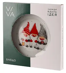 Блюдо VIVA NY GNOMES GIFT кругле скляне 26 см (S30105-2) - мініатюра 3