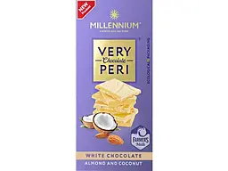 Шоколад MILLENNIUM 85г Very Peri білий з мигдалем та кокос стружкою