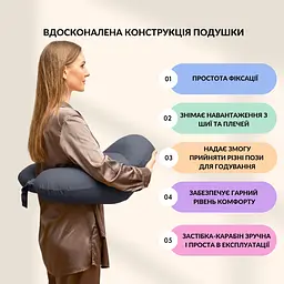 Подушка для годування Sei Design диванчик темно-сірий 60х70х16 см (8000036177_темно-сірий) - мініатюра 2