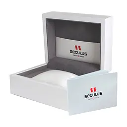 Наручний годинник Seculus 1690.5.706 black, ss with stones, white leather - мініатюра 2