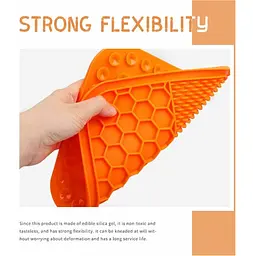 Силіконовий килимок для лизання для собак Derby Silicone licking pad, orange - мініатюра 5