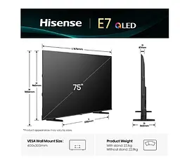 Телевізор HISENSE 75E7Q Smart TV - мініатюра 2