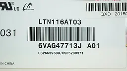 Матриця 11.6 LTN116AT03 1366х768, 40pin, LED, NORMAL, глянцева, роз'єм праворуч знизу для ноутбука - мініатюра 2
